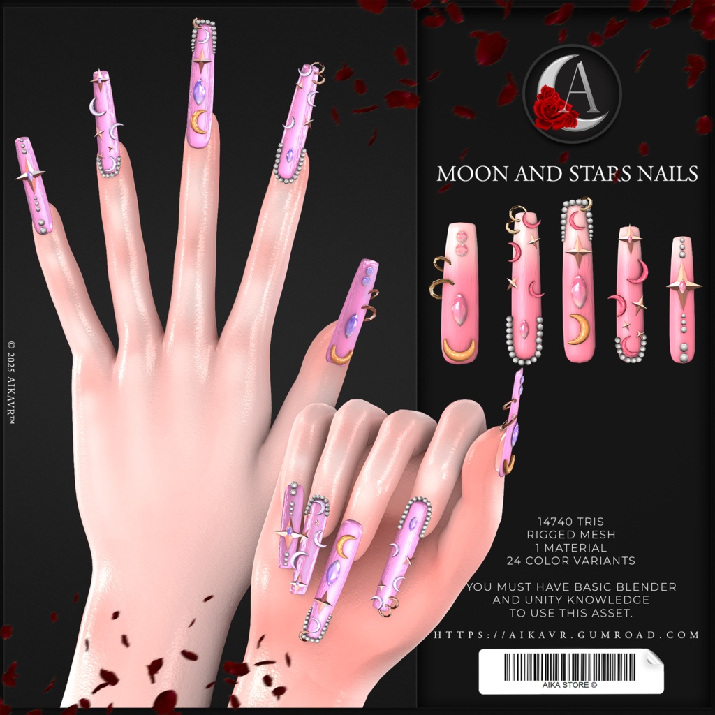 STARS AND MOON NAILS