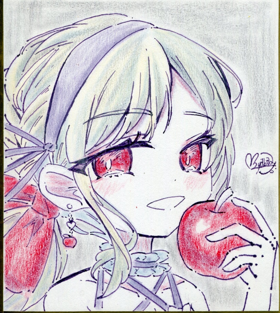ミニ色紙　林檎