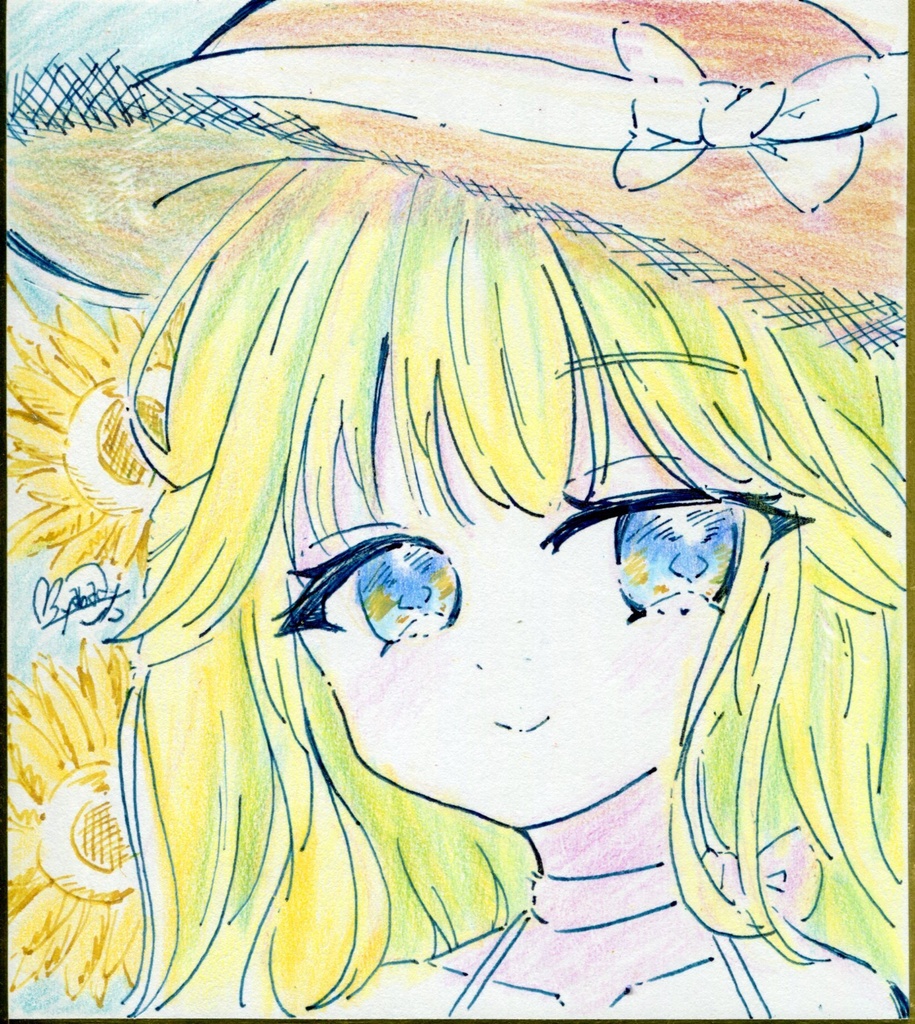 ミニ色紙　ひまわり
