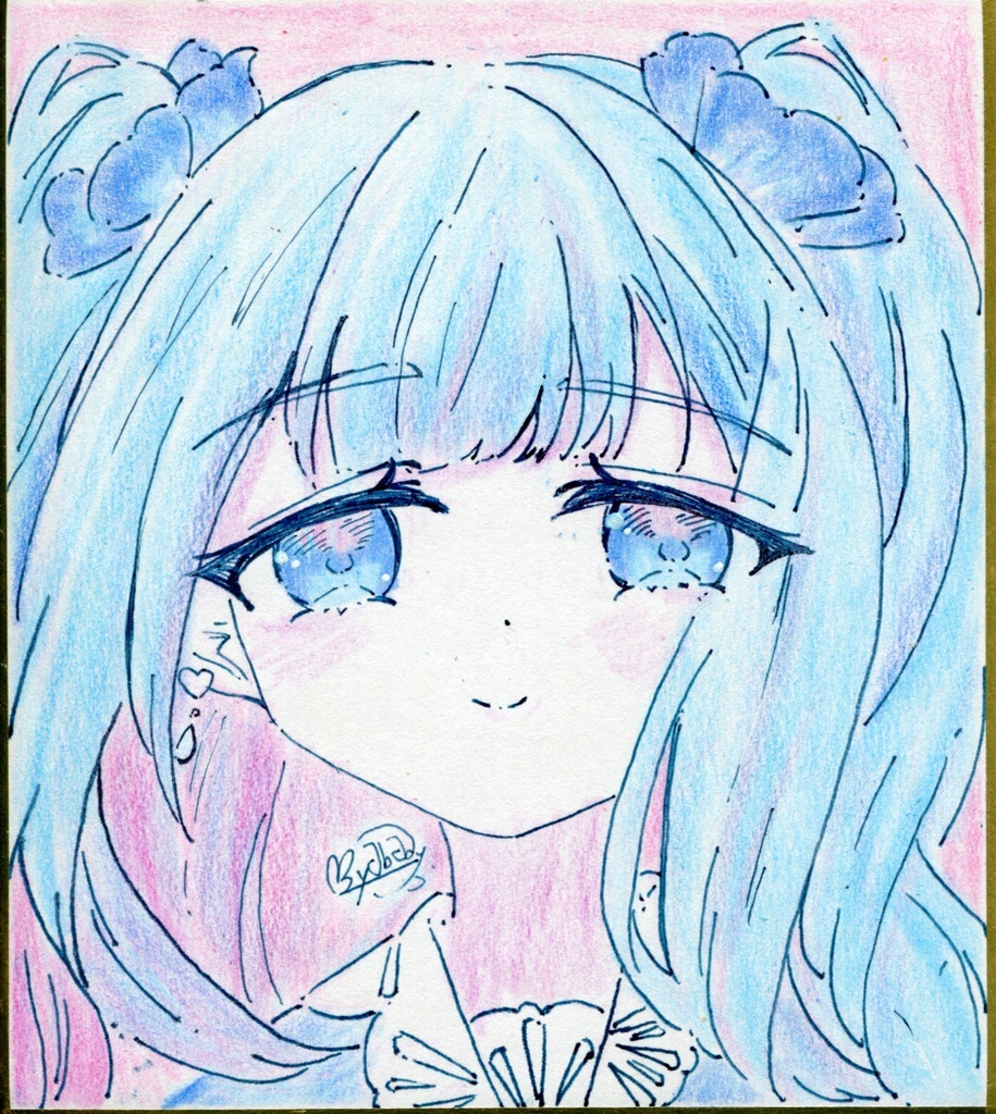 ミニ色紙　ネモフィラ