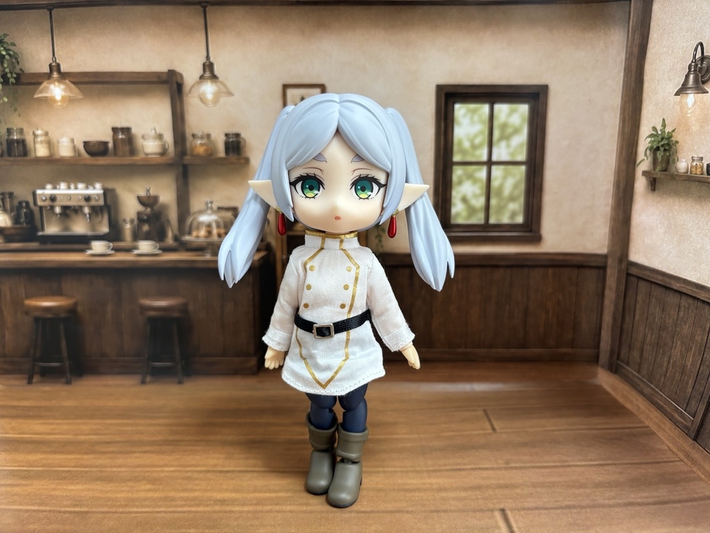 【ぬまぴく】 カフェ|ねんどろいど・1/12フィギュア対応 ミニチュア背景(A3背景+A4床)