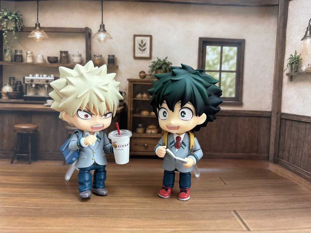 【ぬまぴく】 カフェ｜ねんどろいど・1/12フィギュア対応 ミニチュア背景（A3背景＋A4床）