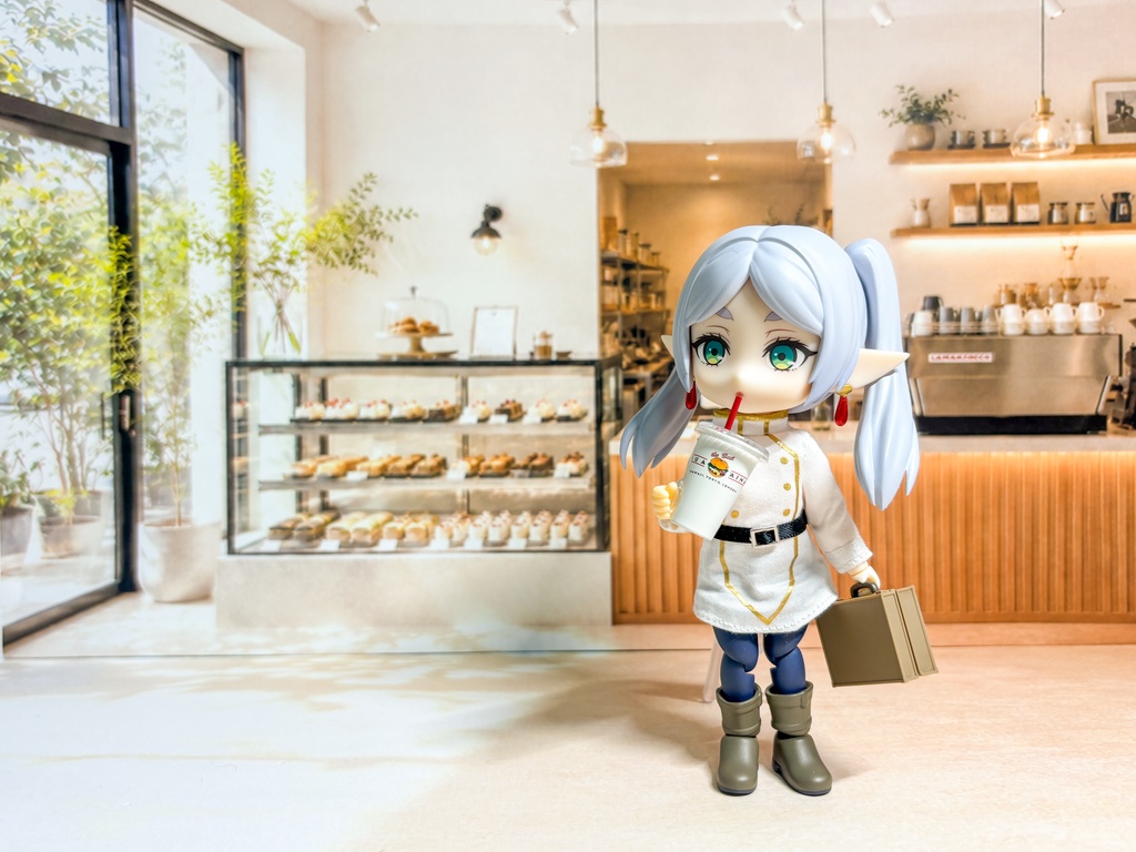 【ぬまぴく】 カフェ|ねんどろいど・1/12フィギュア対応 ミニチュア背景(A3背景+A3床)
