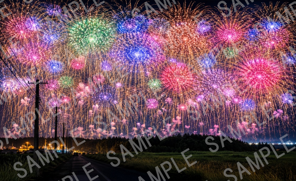 【ぬまぴく】 花火|ねんどろいど・1/12フィギュア対応 ミニチュア背景(A3背景+A4床)