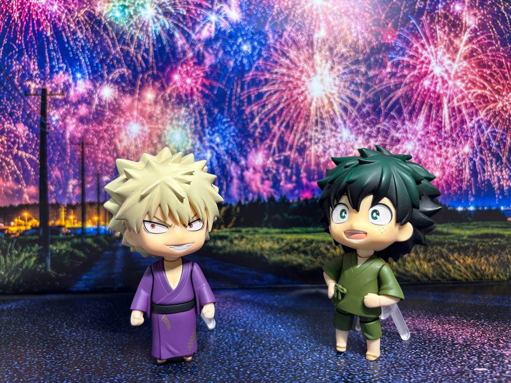 【ぬまぴく】 花火｜ねんどろいど・1/12フィギュア対応 ミニチュア背景（A3背景＋A3床）