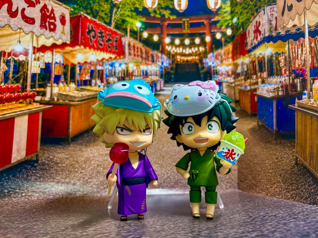 【ぬまぴく】 祭り｜ねんどろいど・1/12フィギュア対応 ミニチュア背景（A3背景＋A4床）