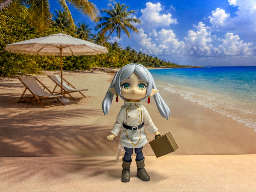 【ぬまぴく】南国ビーチ|ねんどろいど・1/12フィギュア対応 ミニチュア背景(A3背景+A3床)