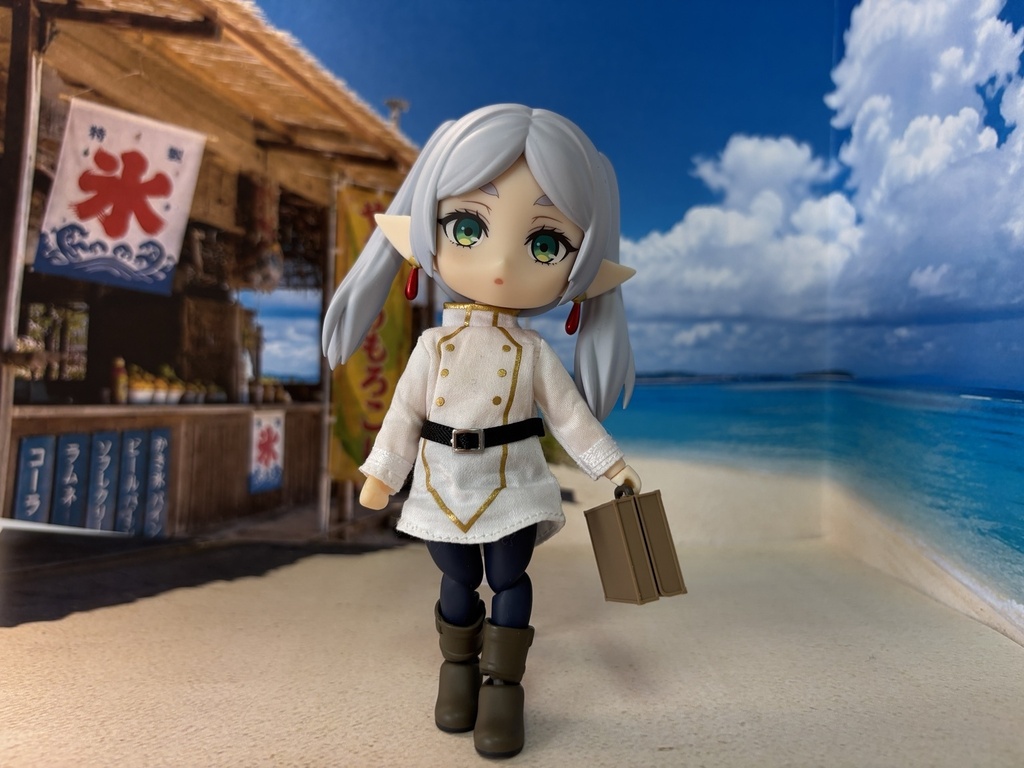 【ぬまぴく】海の家|ねんどろいど・1/12フィギュア対応 ミニチュア背景(A3背景+A4床)