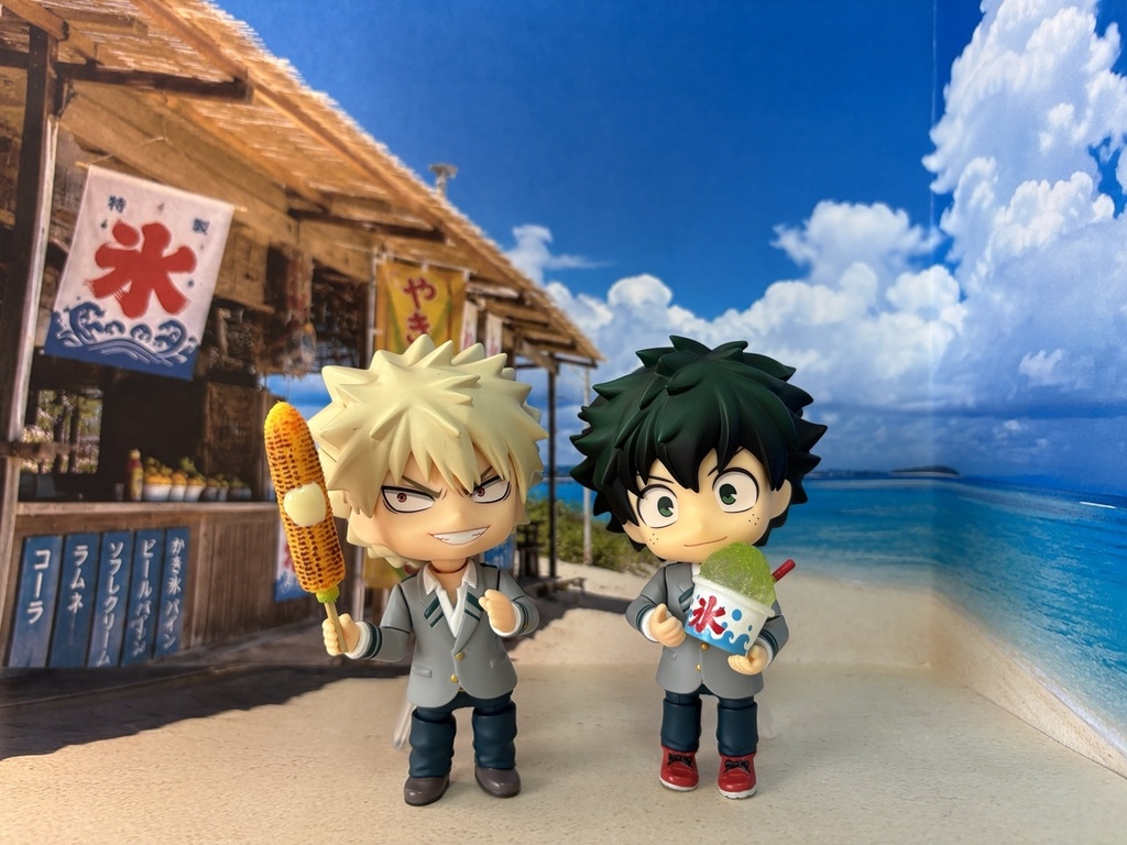 【ぬまぴく】海の家｜ねんどろいど・1/12フィギュア対応 ミニチュア背景（A3背景＋A4床）