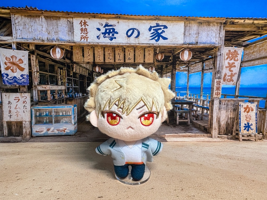 【ぬまぴく】海の家|ねんどろいど・1/12フィギュア対応 ミニチュア背景(A3背景+A3床)