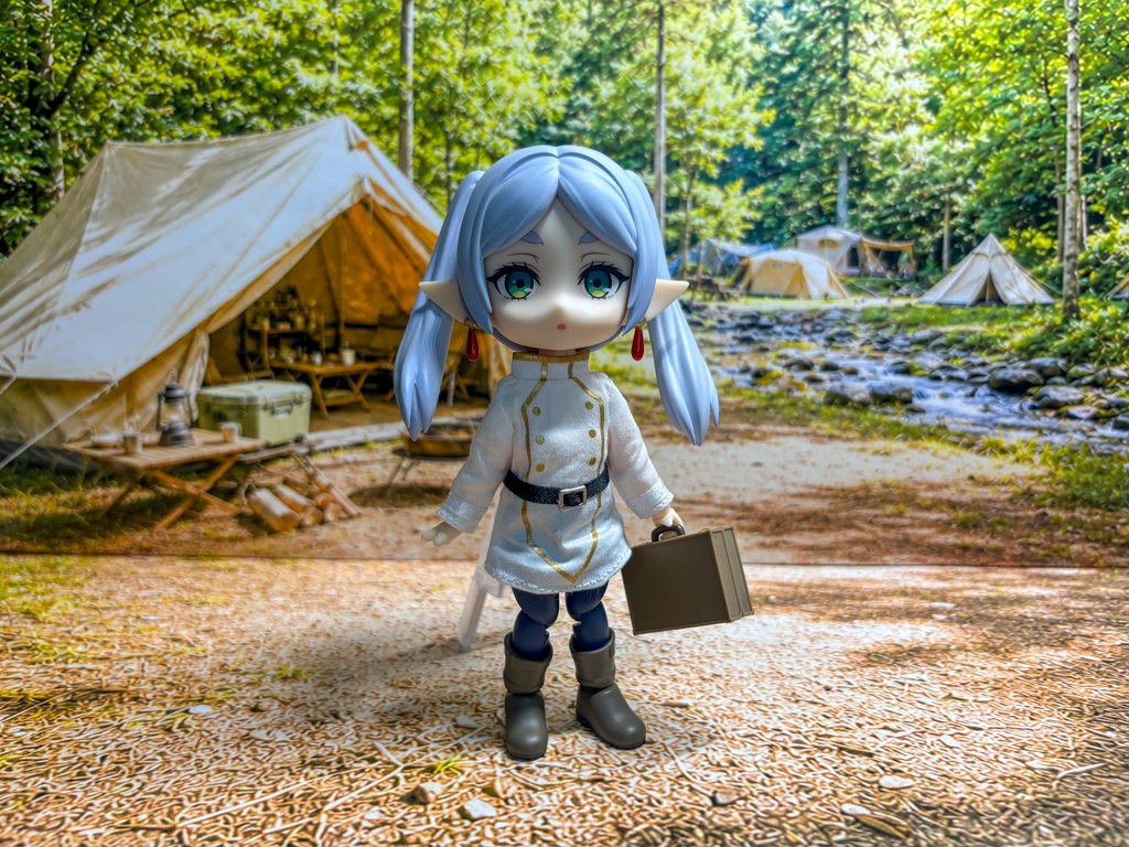 【ぬまぴく】キャンプ場|ねんどろいど・1/12フィギュア対応 ミニチュア背景(A3背景+A3床)