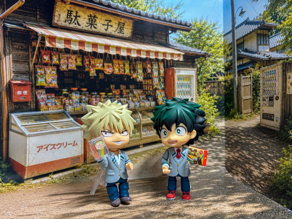 【ぬまぴく】駄菓子屋|ねんどろいど・1/12フィギュア対応 ミニチュア背景(A3背景+A4床)