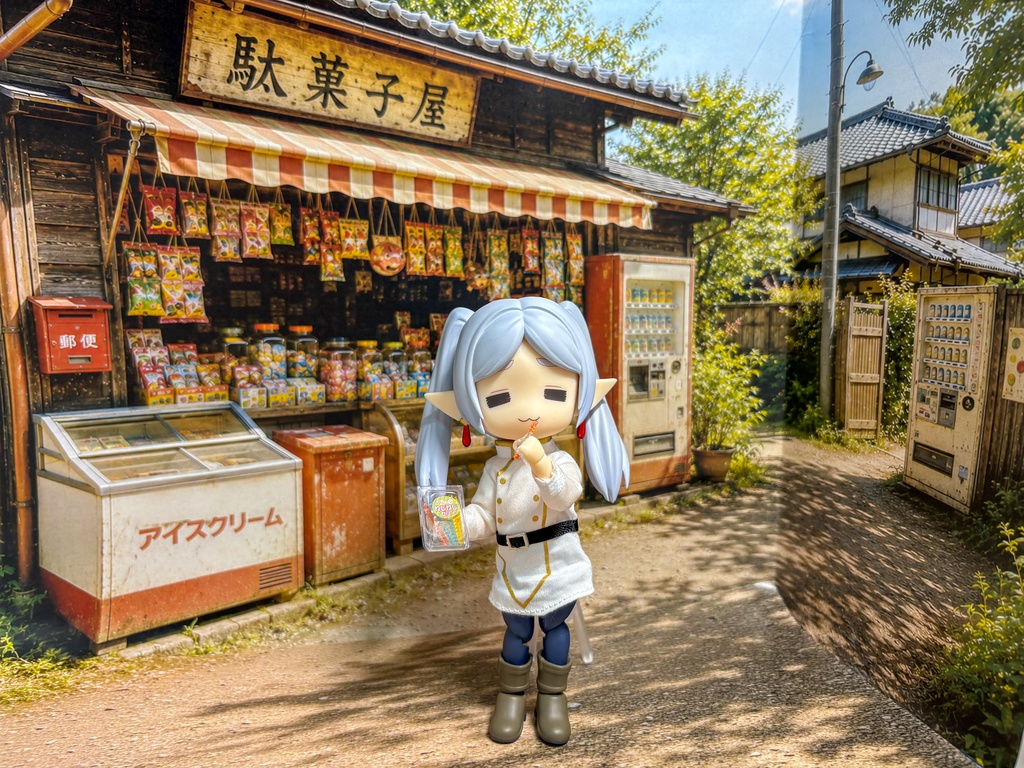 【ぬまぴく】駄菓子屋|ねんどろいど・1/12フィギュア対応 ミニチュア背景(A3背景+A4床)