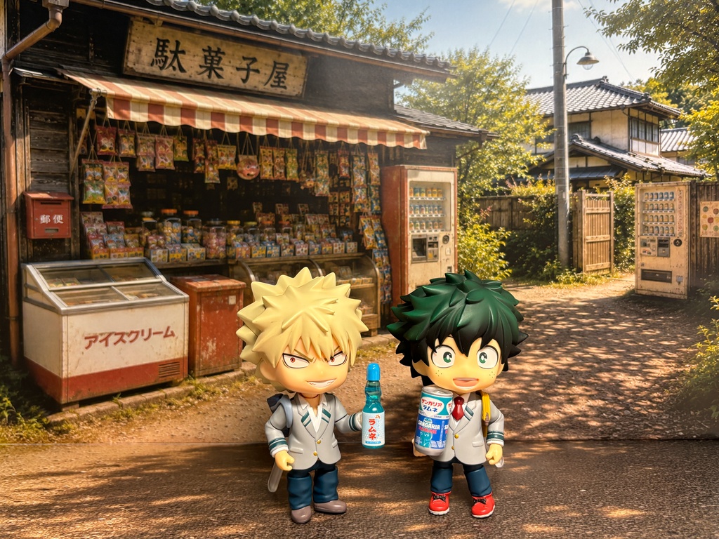 【ぬまぴく】駄菓子屋|ねんどろいど・1/12フィギュア対応 ミニチュア背景(A3背景+A3床)