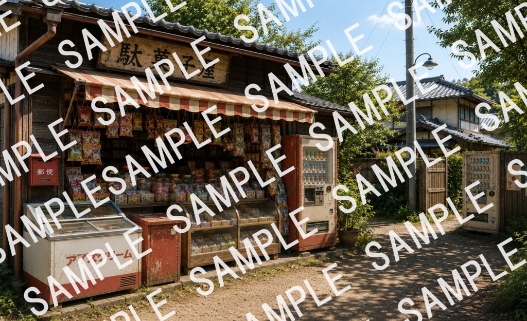 【ぬまぴく】駄菓子屋|ねんどろいど・1/12フィギュア対応 ミニチュア背景(A3背景+A3床)