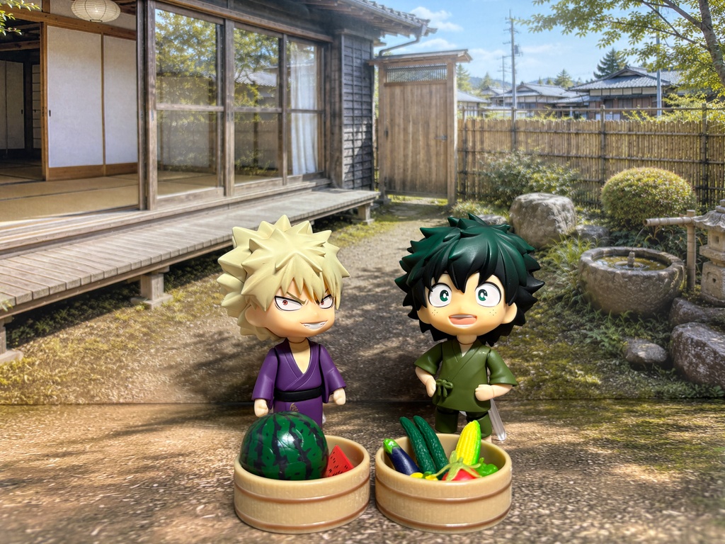 【ぬまぴく】縁側|ねんどろいど・1/12フィギュア対応 ミニチュア背景(A3背景+A3床)