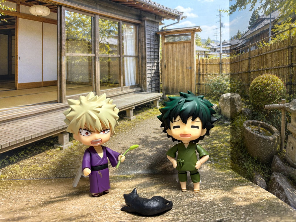 【ぬまぴく】縁側｜ねんどろいど・1/12フィギュア対応 ミニチュア背景（A3背景＋A4床）