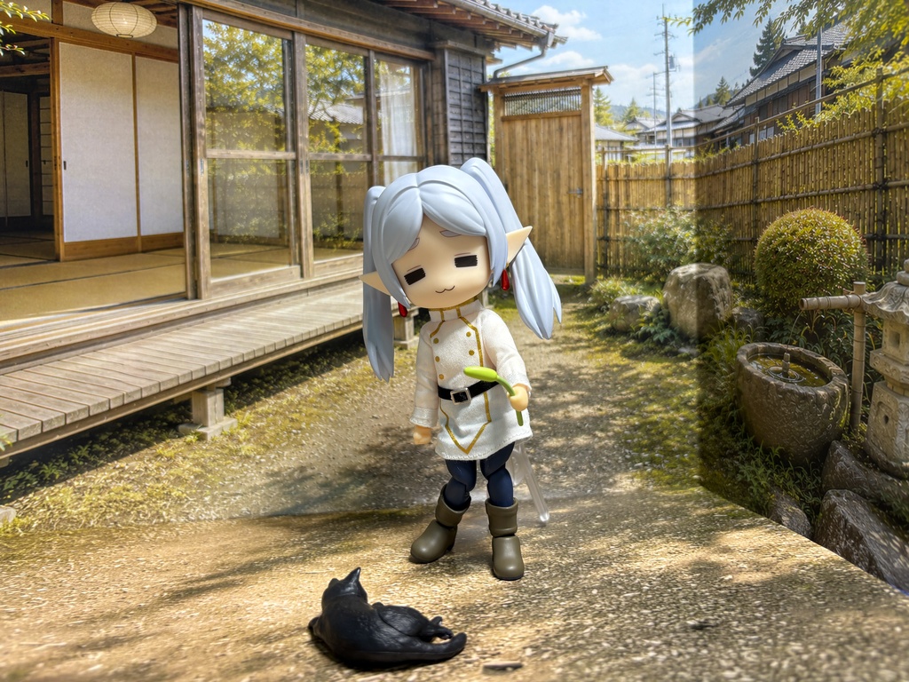 【ぬまぴく】縁側|ねんどろいど・1/12フィギュア対応 ミニチュア背景(A3背景+A4床)