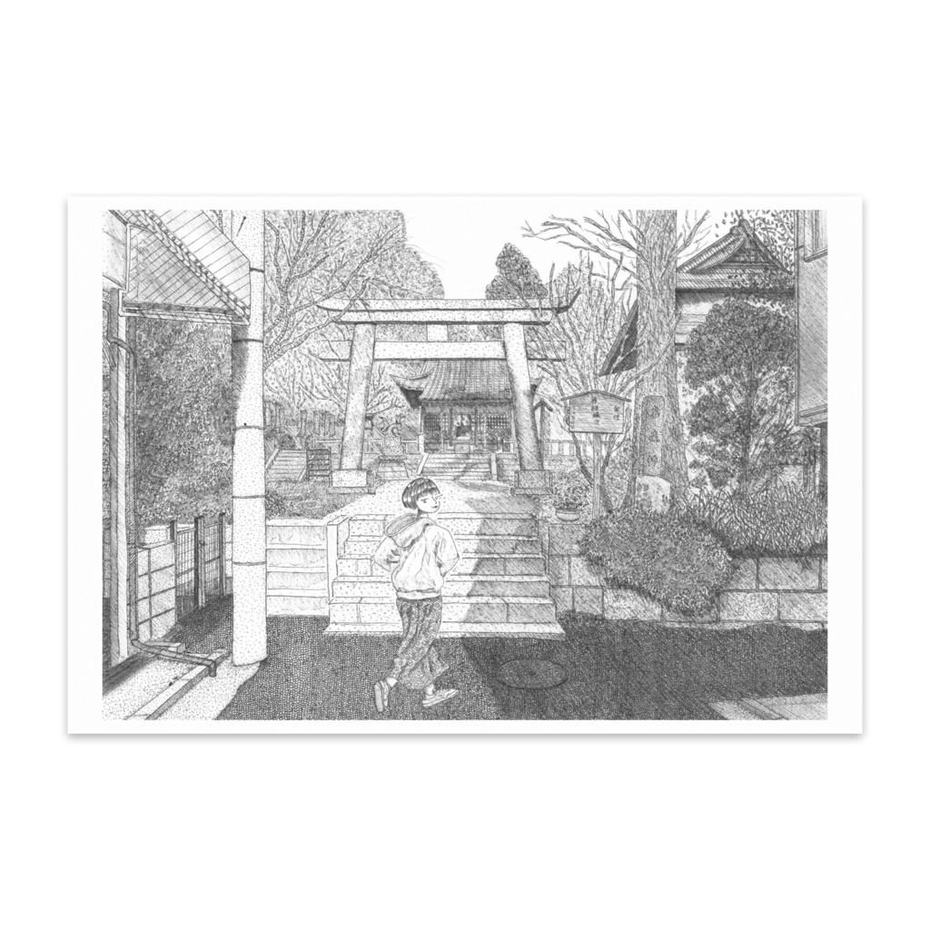 ポストカード(春めき)モノクロ