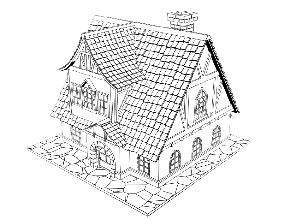 clipstudio用 3Dファンタジーハウス