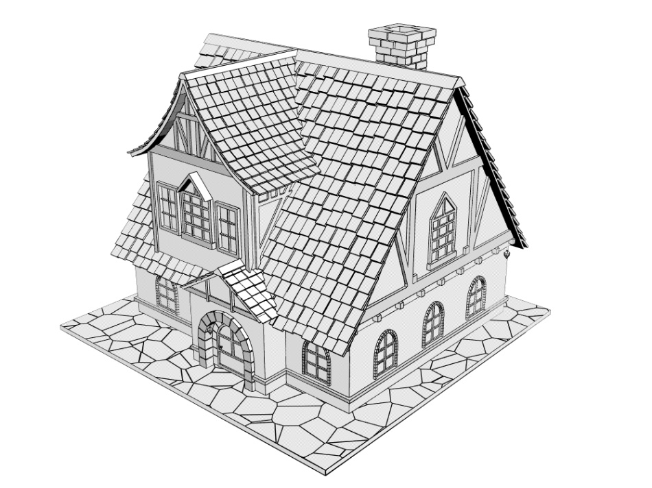 clipstudio用 3Dファンタジーハウス