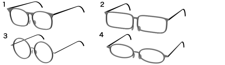 clipstudio用 【3D】メガネ×4種類