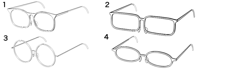 clipstudio用 【3D】メガネ×4種類