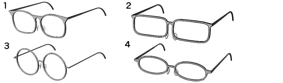 clipstudio用 【3D】メガネ×4種類