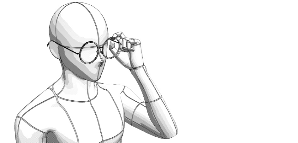 clipstudio用 【3D】メガネ×4種類