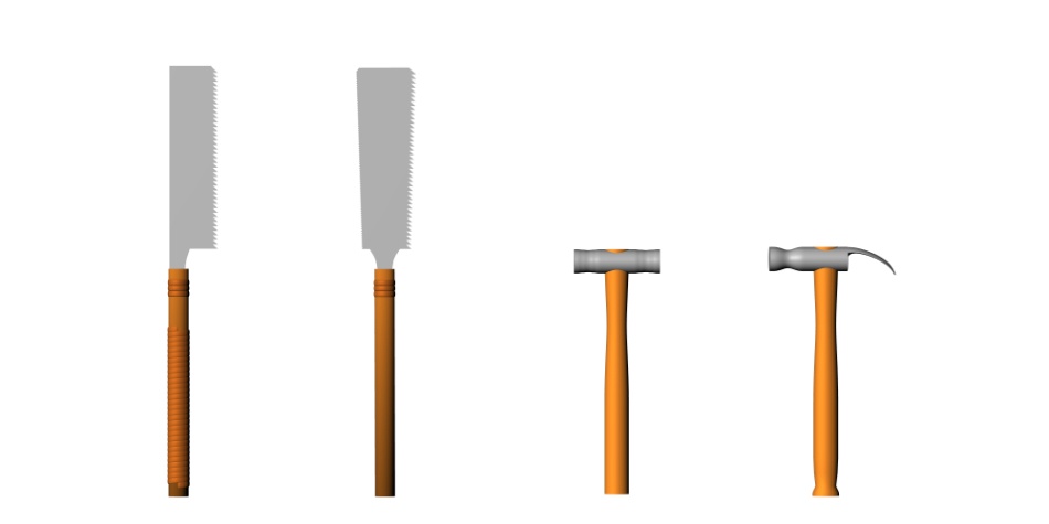 clipstudio用 【3D】のこぎり&かなづち(4点セット)