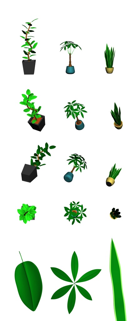 clipstudio用【3D】観葉植物 3種セット