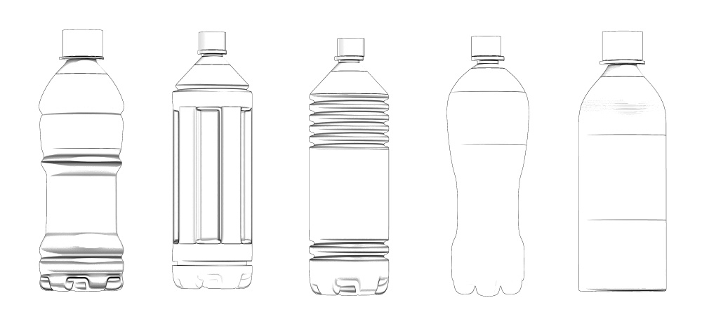 clipstudio用【3D】ペットボトル 5種類