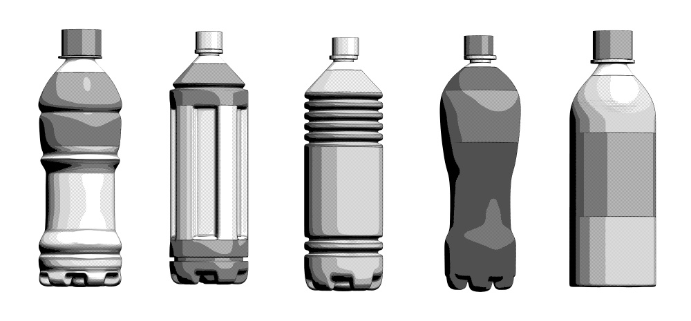 clipstudio用【3D】ペットボトル 5種類