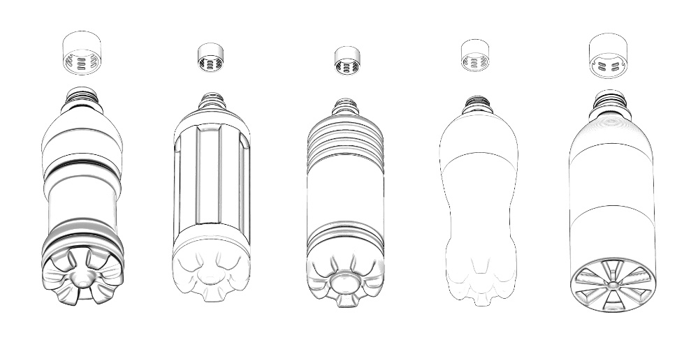 clipstudio用【3D】ペットボトル 5種類