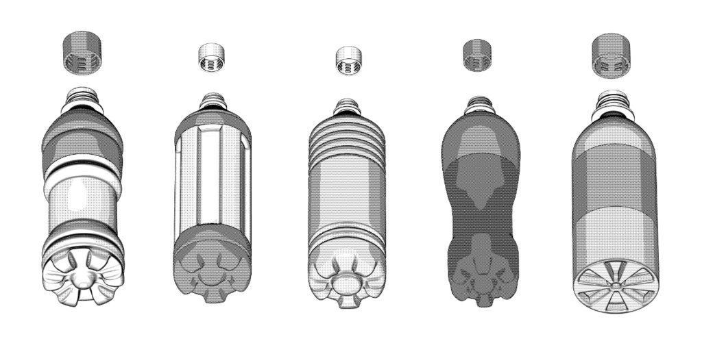clipstudio用【3D】ペットボトル 5種類
