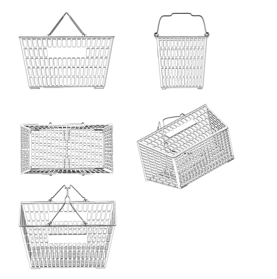 clipstudio用【3D】買い物カゴ(6カラー)