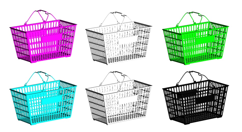 clipstudio用【3D】買い物カゴ(6カラー)