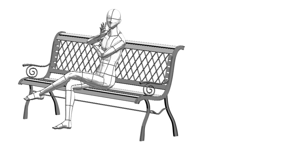 clipstudio用【3D】ベンチ × 2種類