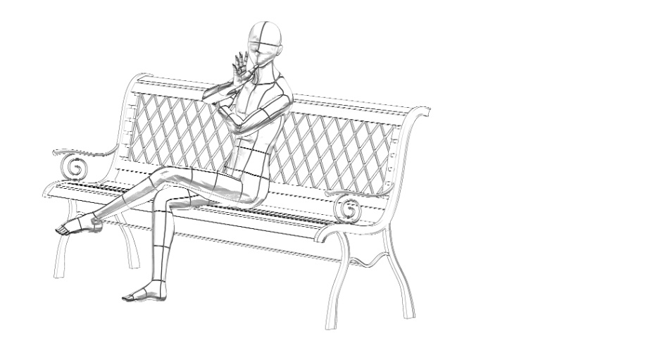 clipstudio用【3D】ベンチ × 2種類