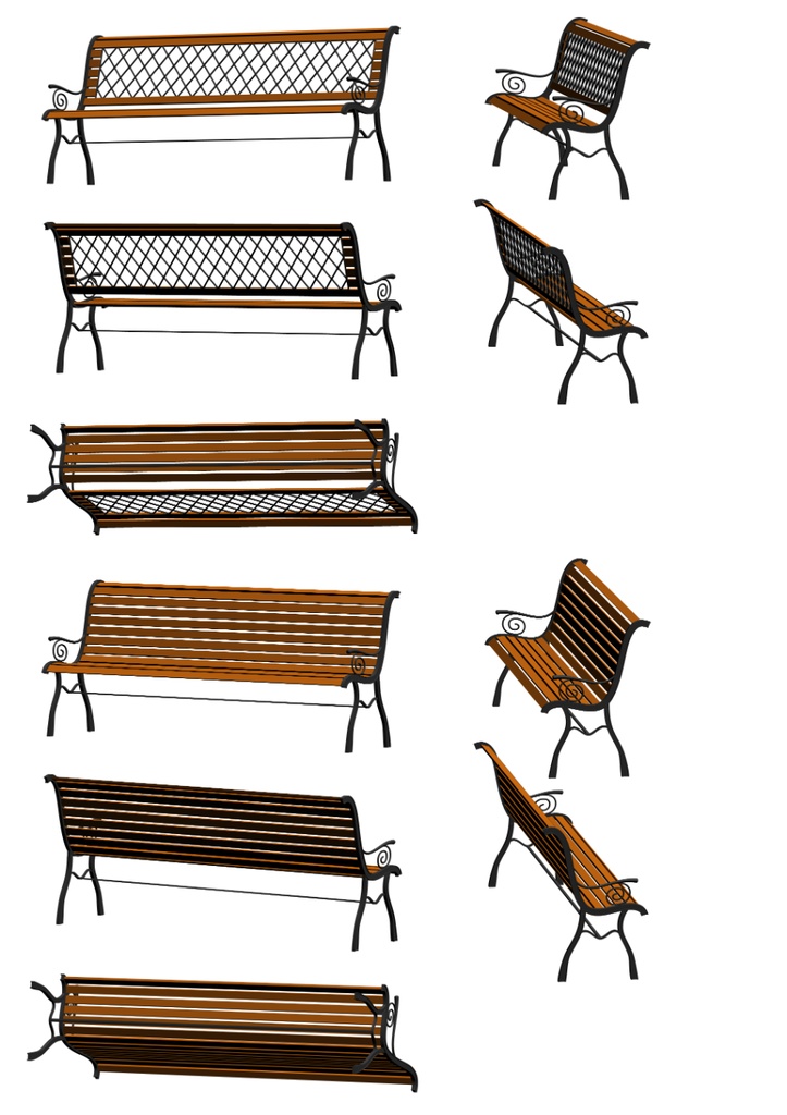 clipstudio用【3D】ベンチ × 2種類