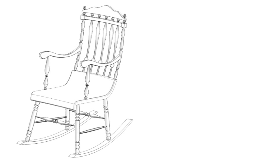 clipstudio用【3D】ロッキングチェア