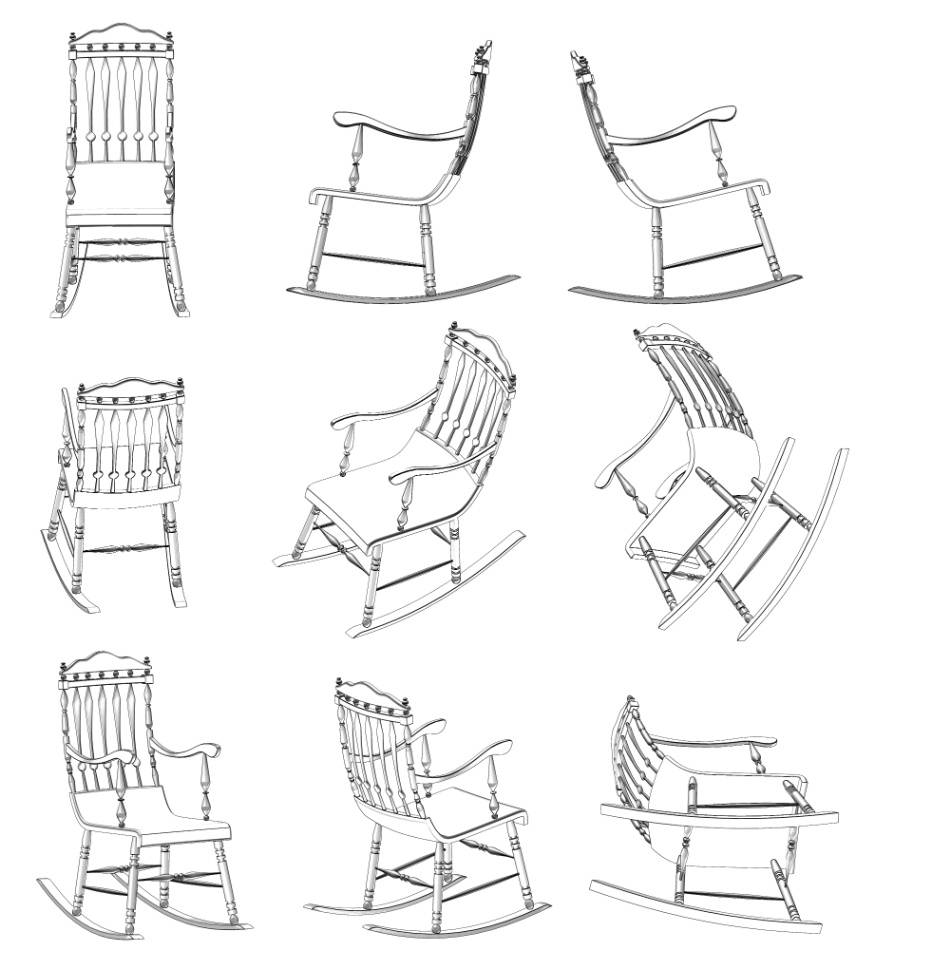 clipstudio用【3D】ロッキングチェア