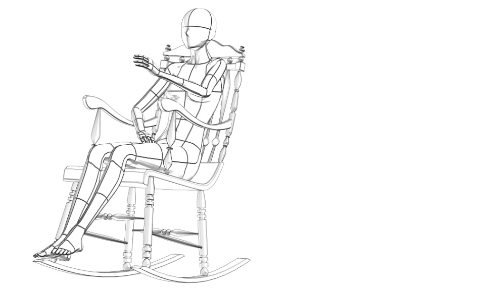 clipstudio用【3D】ロッキングチェア