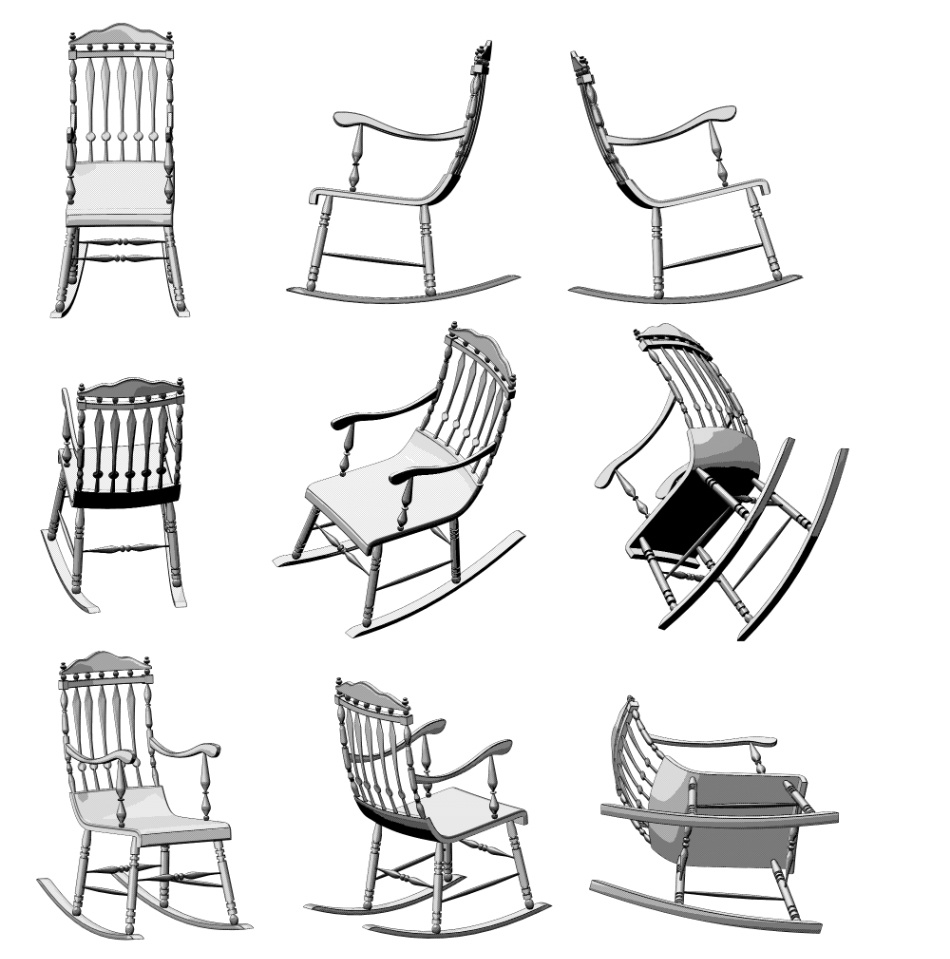 clipstudio用【3D】ロッキングチェア