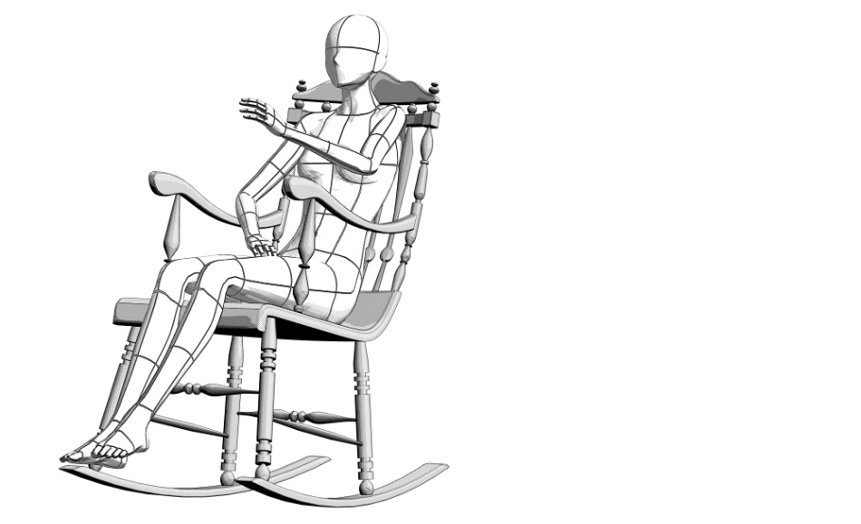 clipstudio用【3D】ロッキングチェア