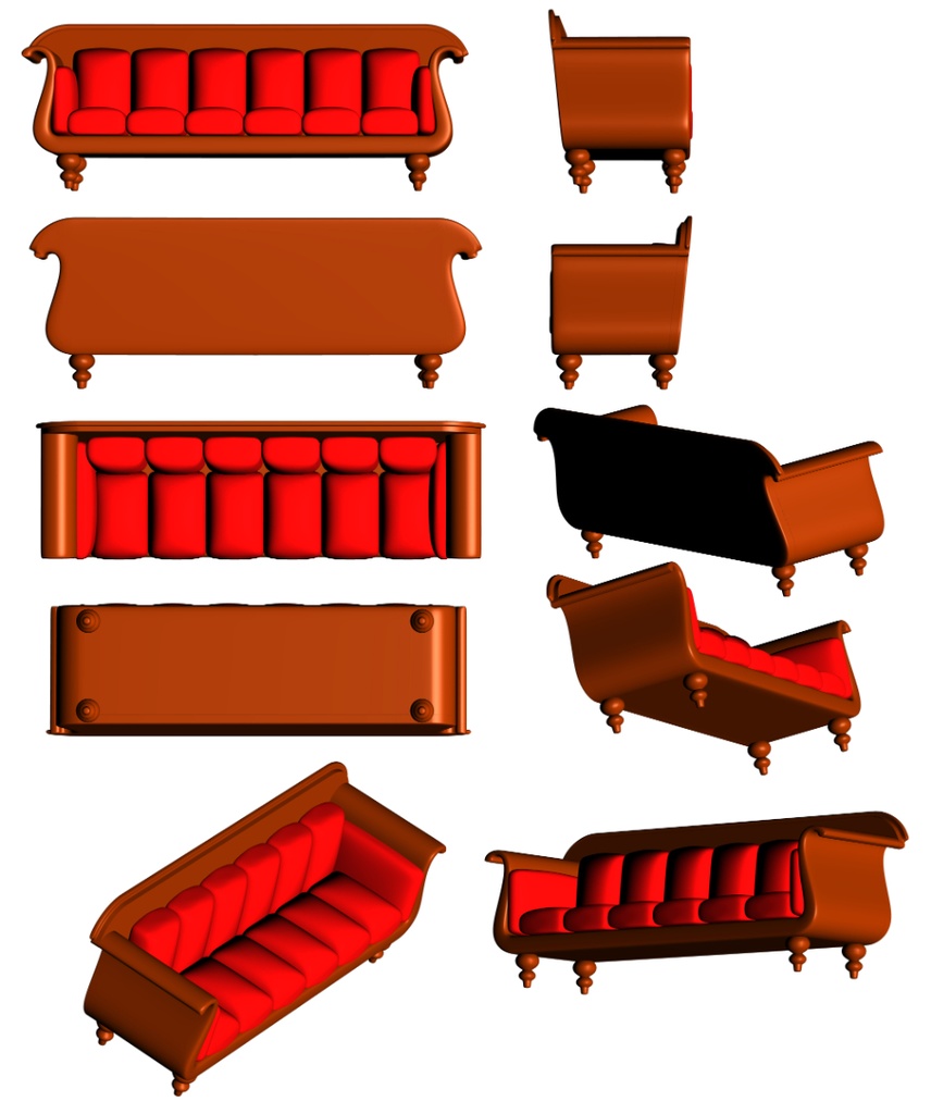 clipstudio用【3D】ソファ (6カラー)