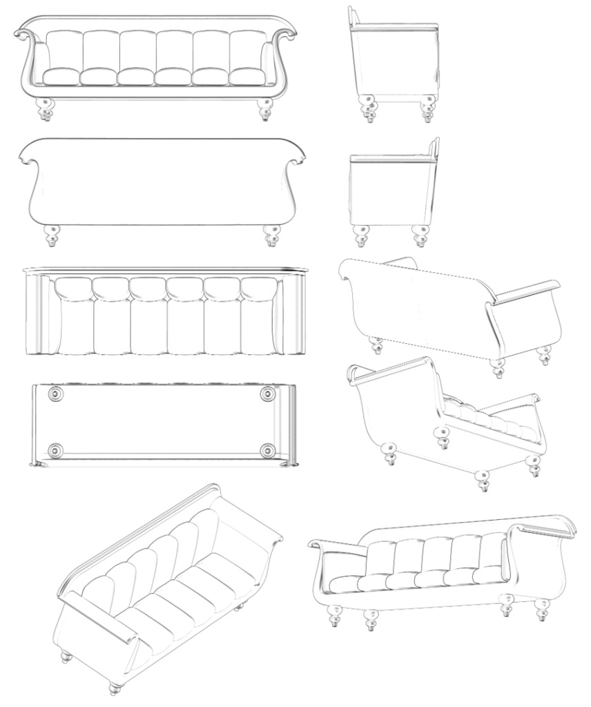 clipstudio用【3D】ソファ (6カラー)