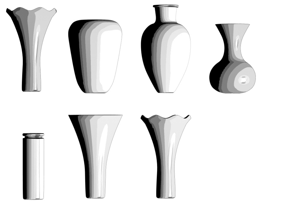 clipstudio用【3D】花瓶 6種類 (7カラー)