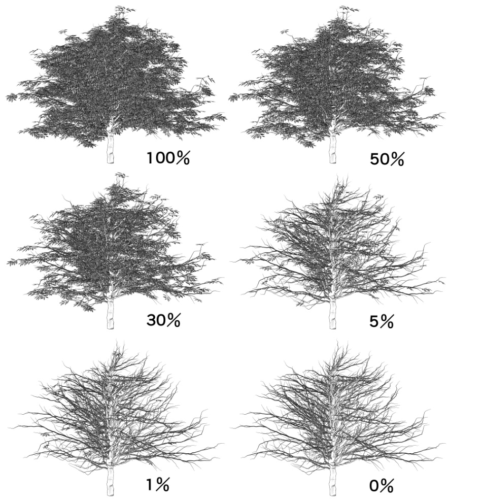 clipstudio用【3D】ケヤキ(大)6種
