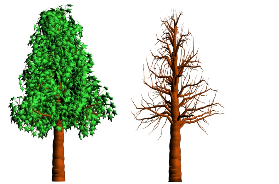 clipstudio用【3D】街路樹 (2種類・2カラー)